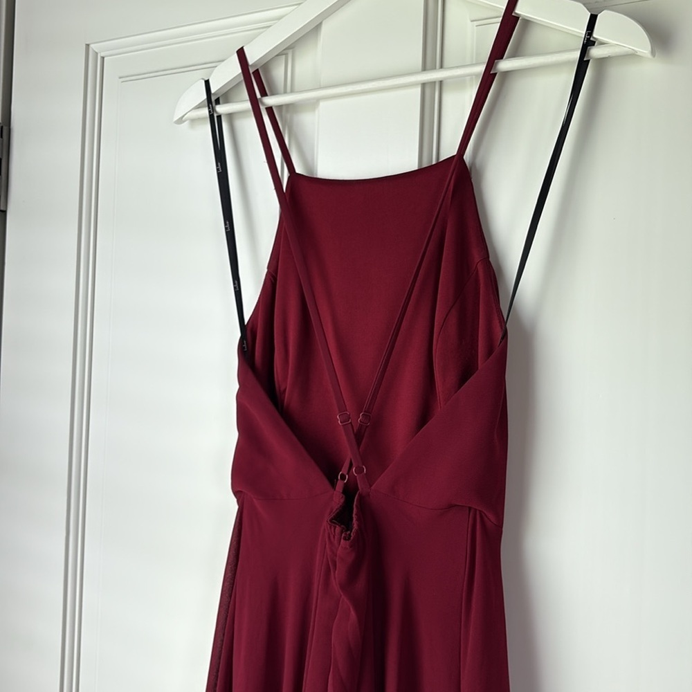 Lulu's Red Burgundy Strapless Open Back Bridesmaid Dress small - Picture 7 of 7
